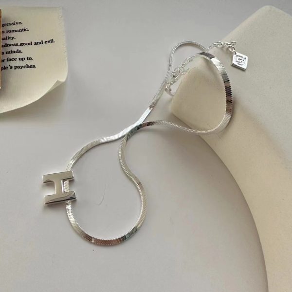Wholesale 925 Sterling Silver Chunky H Necklace