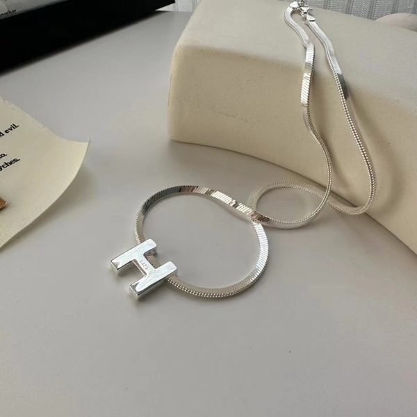 Wholesale 925 Sterling Silver Chunky H Necklace - Image 3