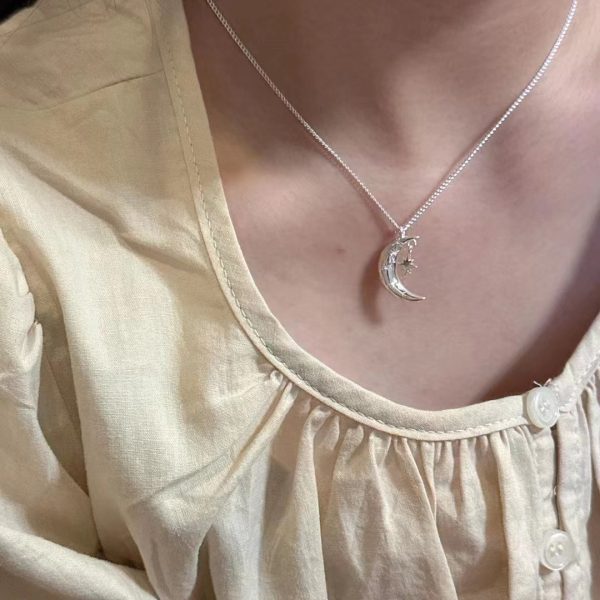 Wholesale 925 Sterling Silver Star and Moon Necklace - Image 6
