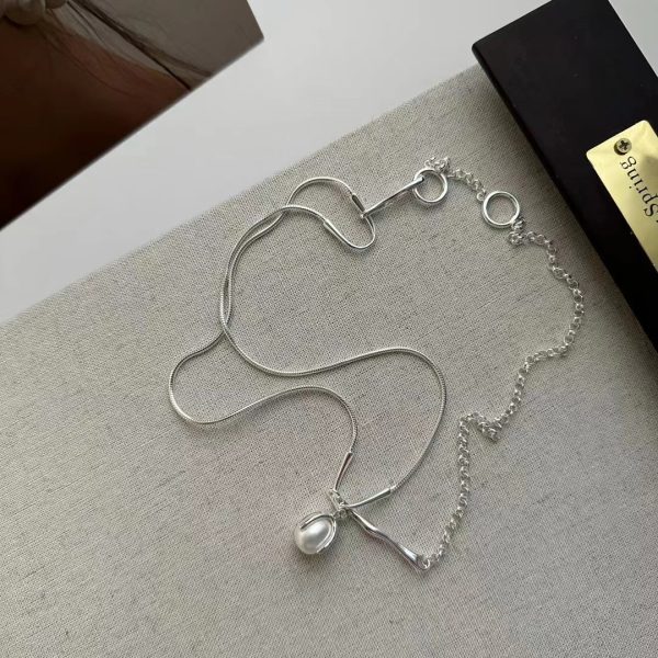 Wholesale 925 Sterling Silver Pearl Splicing Necklace - Image 2
