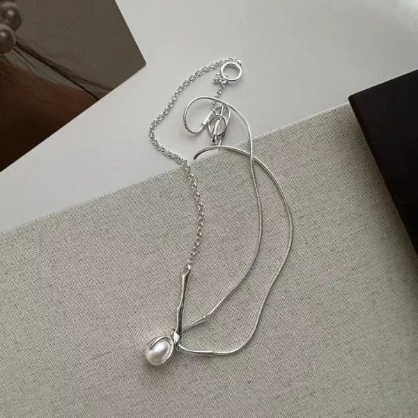Wholesale 925 Sterling Silver Pearl Splicing Necklace - Image 3