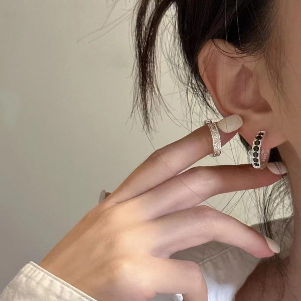 Wholesale 925 Sterling Silver Colorblocking Hoop Earrings - Image 4