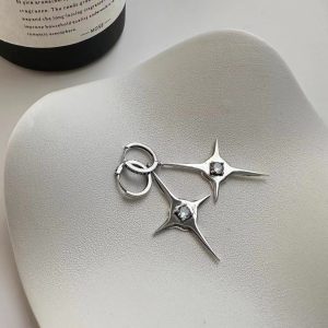 Wholesale 925 Sterling Silver Quadrangle Earrings