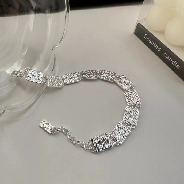Wholesale 925 Sterling Silver Textured Block Bracelet