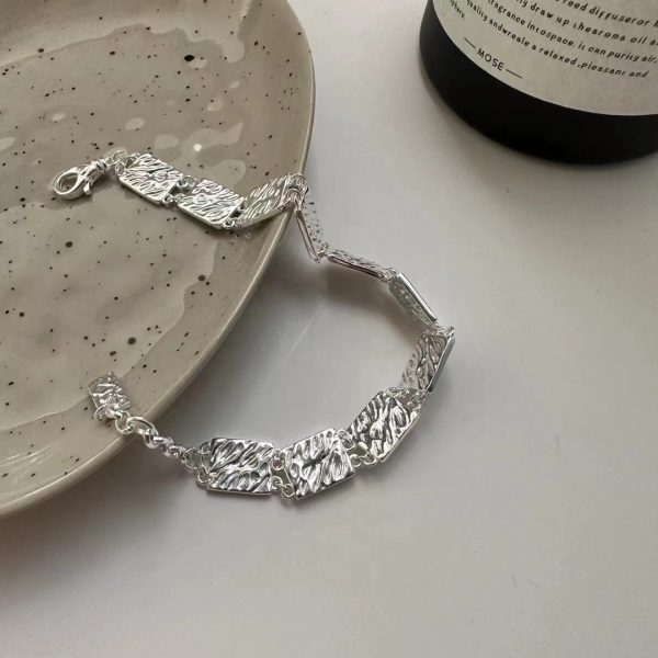 Wholesale 925 Sterling Silver Textured Block Bracelet - Image 3