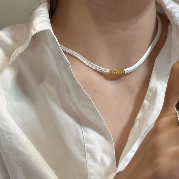 Wholesale 925 Sterling Silver Color Separation Blade Clavicle Chain - Image 6