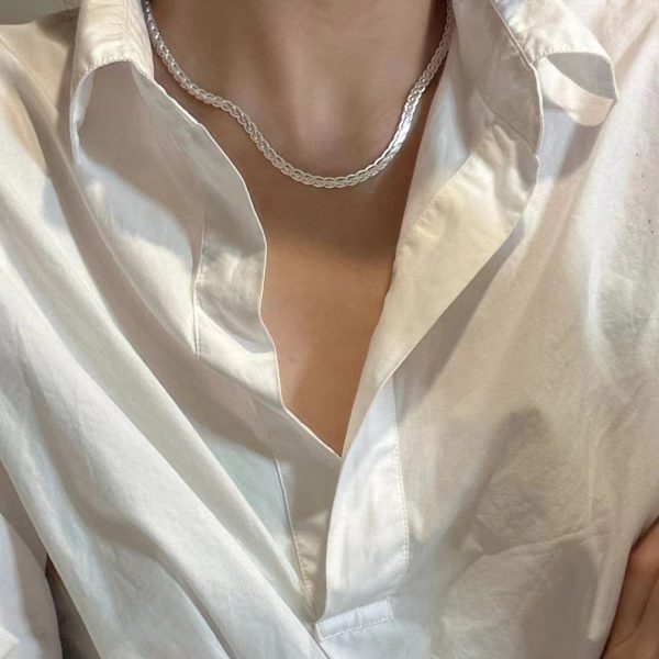 Wholesale 925 Sterling Silver Weaved Clavicle Chain - Image 5