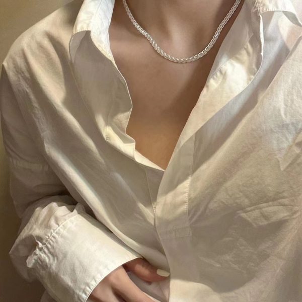 Wholesale 925 Sterling Silver Weaved Clavicle Chain - Image 6