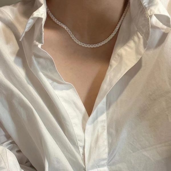 Wholesale 925 Sterling Silver Weaved Clavicle Chain - Image 4