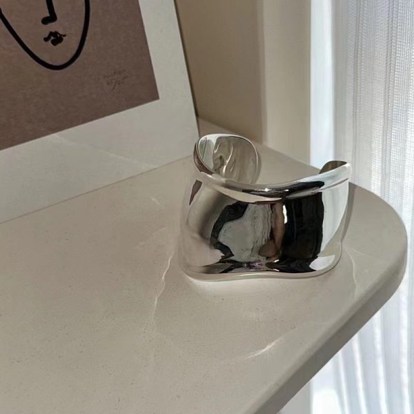 Wholesale 925 Sterling Silver Chunky Wave Bangle - Image 2