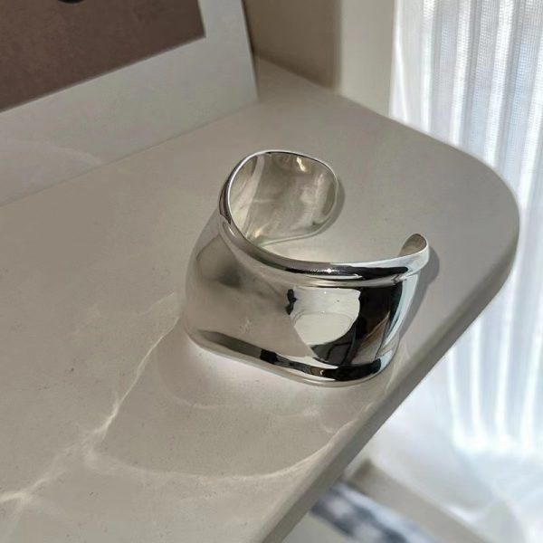 Wholesale 925 Sterling Silver Chunky Wave Bangle