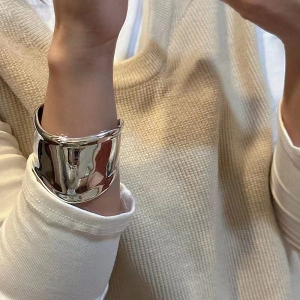 Wholesale 925 Sterling Silver Chunky Wave Bangle - Image 4