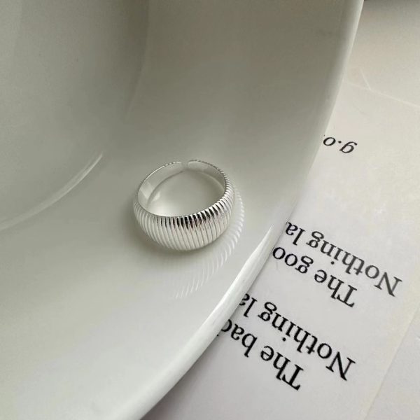 Wholesale 925 Sterling Silver Pleated Wheel Ring - Image 2