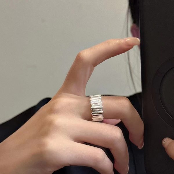 Wholesale 925 Sterling Silver Pleated Wheel Ring - Image 5