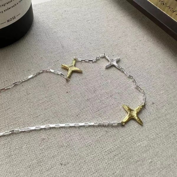 Wholesale 925 Sterling Silver Star Necklace In Silver&Gold - Image 2
