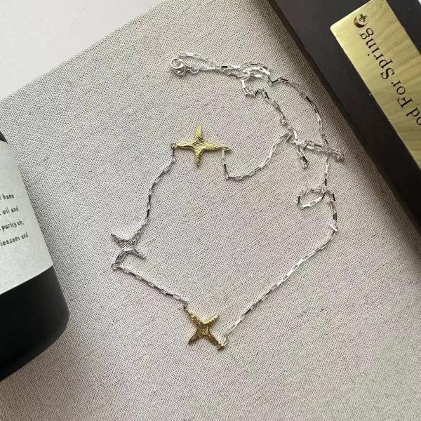 Wholesale 925 Sterling Silver Star Necklace In Silver&Gold - Image 3