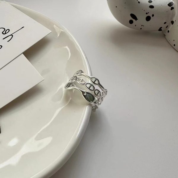 Wholesale 925 Sterling Silver Three Layers Pig Nose Ring - Image 2