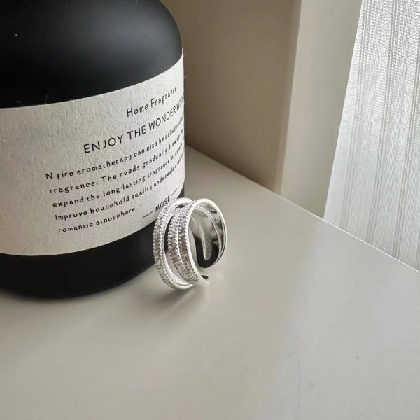 Wholesale 925 Sterling Silver Triple Layer Texture Ring - Image 2