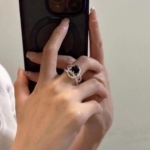 Wholesale 925 Sterling Silver Black agate Ring - Image 5