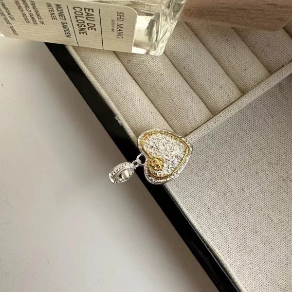 Wholesale 925 Sterling Silver Heart Pendant In Silver&Gold - Image 2