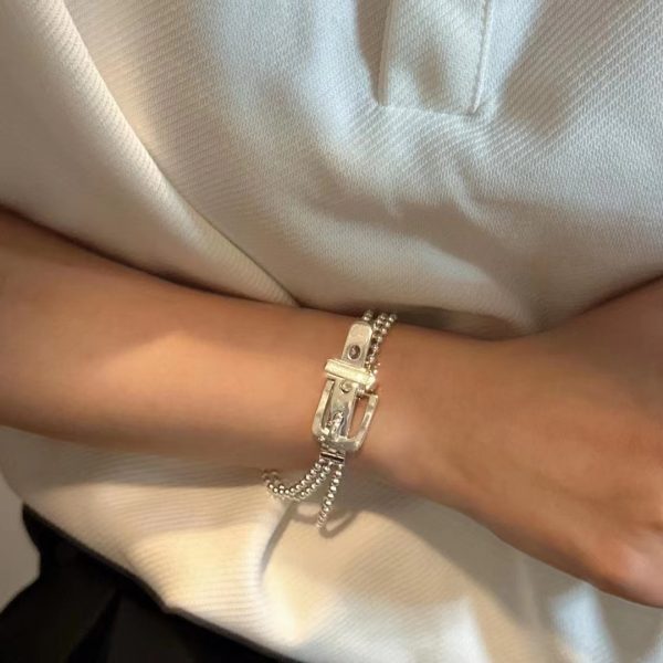 Wholesale 925 Sterling Silver Belt Buckle Bracelet - Image 4