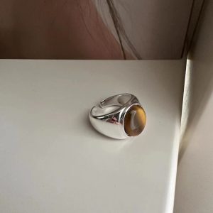 Wholesale 925 Sterling Silver Tiger Eye Ring