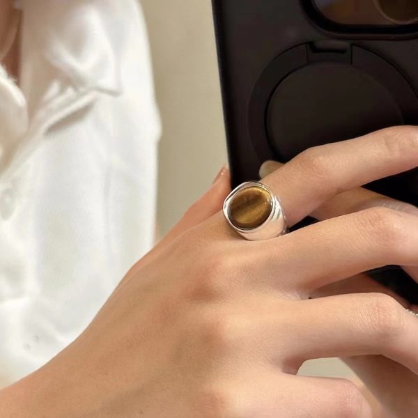 Wholesale 925 Sterling Silver Tiger Eye Ring - Image 4