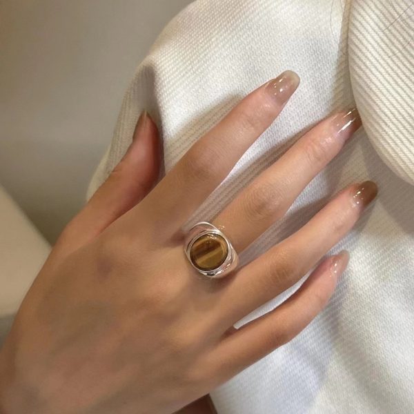 Wholesale 925 Sterling Silver Tiger Eye Ring - Image 5