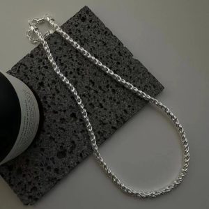 Wholesale 925 Sterling Silver Chunky Hemp Flower Necklace