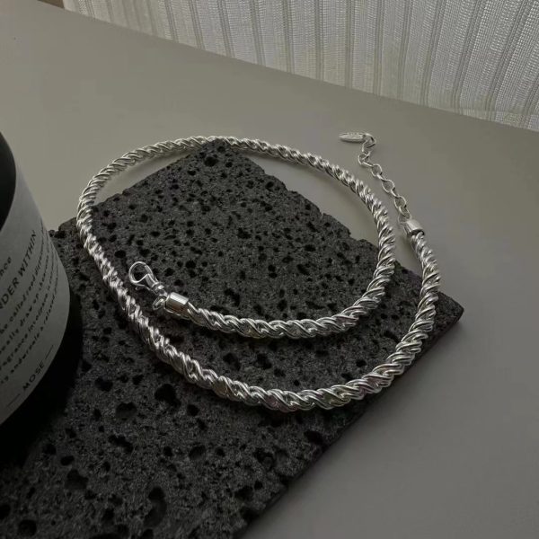 Wholesale 925 Sterling Silver Chunky Hemp Flower Necklace - Image 2