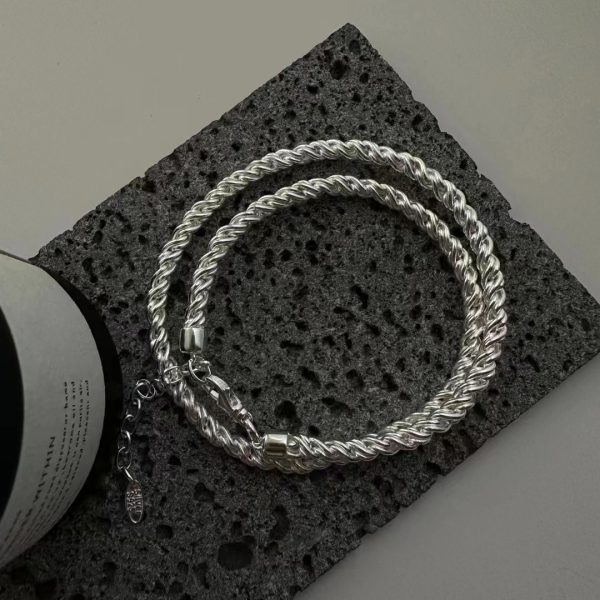 Wholesale 925 Sterling Silver Chunky Hemp Flower Necklace - Image 3
