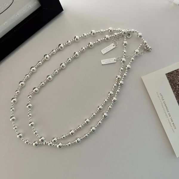 Wholesale 925 Sterling Silver Gradient Beads Necklace ＆ Bracelet - Image 2