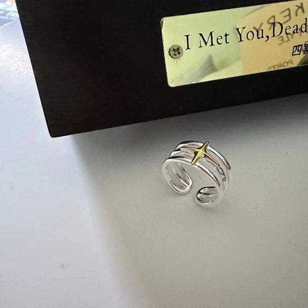 Wholesale 925 Sterling Silver Color Separation Star Ring - Image 2