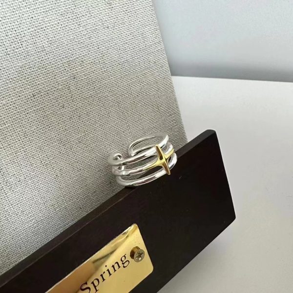 Wholesale 925 Sterling Silver Color Separation Star Ring