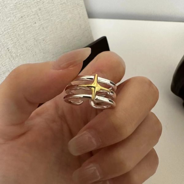 Wholesale 925 Sterling Silver Color Separation Star Ring - Image 3