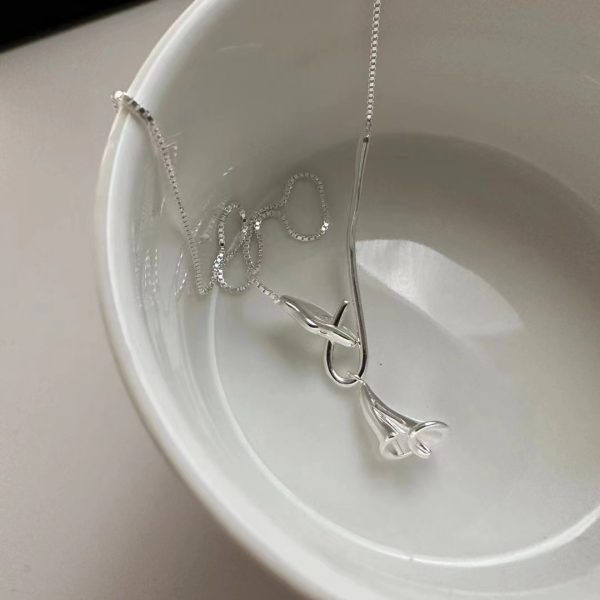 Wholesale 925 Sterling Silver Calla Lily Set Necklace ＆ Earrings ＆ Ring - Image 3