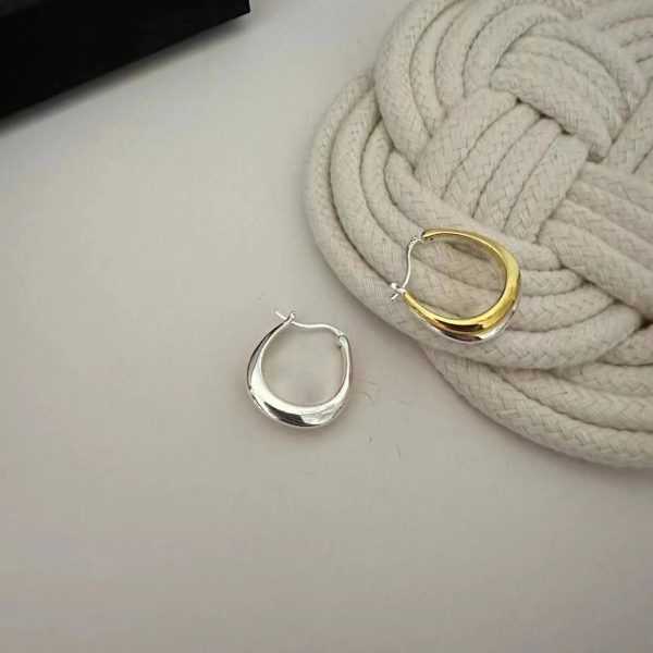 Wholesale 925 Sterling Silver Color Separation U-shaped Hoop Earrings