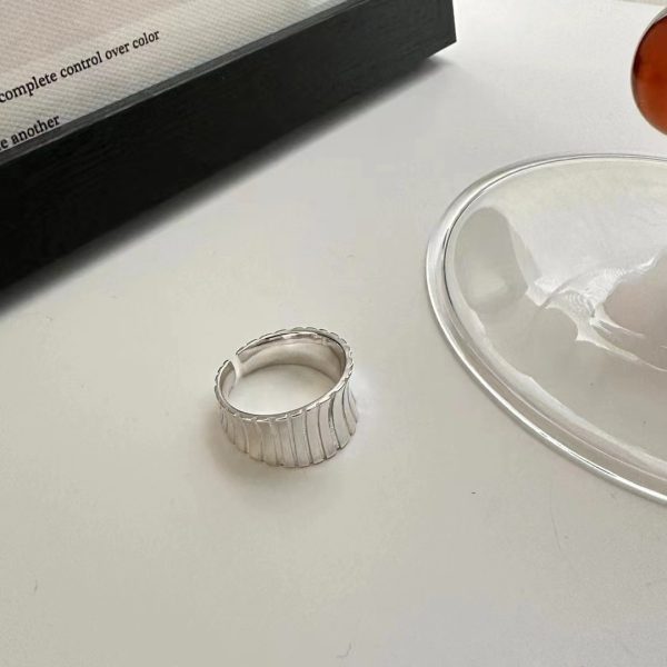 Wholesale 925 Sterling Silver Pleated Wheel Bracelet & Ring - Image 2