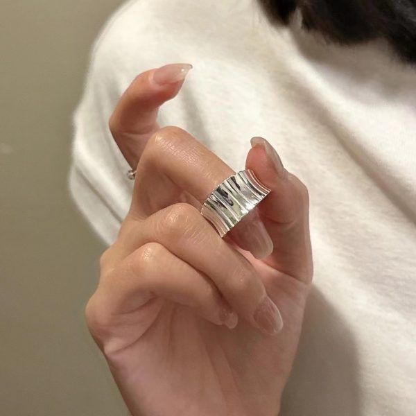 Wholesale 925 Sterling Silver Pleated Wheel Bracelet & Ring - Image 4