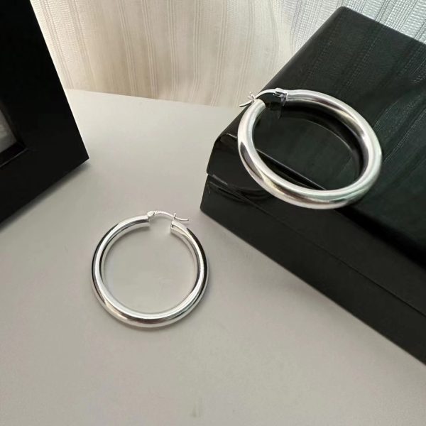 Wholesale 925 Sterling Silver Large Hollow Hoop Earrings - Image 2