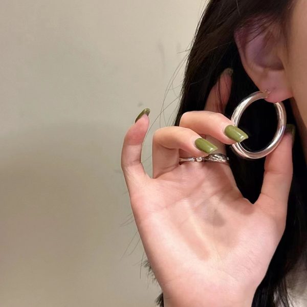 Wholesale 925 Sterling Silver Large Hollow Hoop Earrings - Image 6