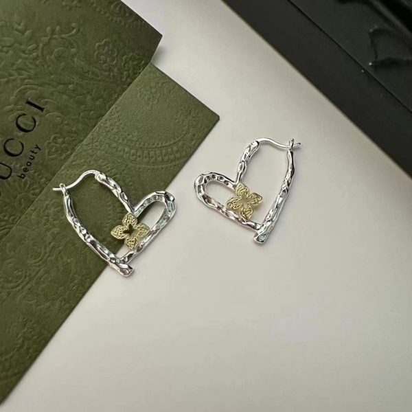 Wholesale 925 Sterling Silver Gold and Silver Four Leaf Stud Earrings - Image 2