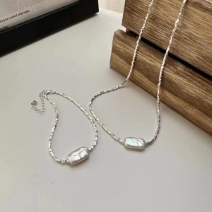 Wholesale 925 Sterling Silver Baroque Pearl Necklace & Bracelet