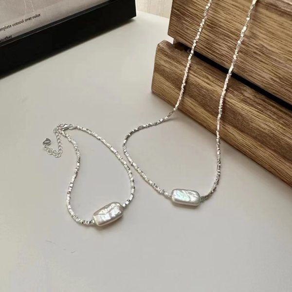 Wholesale 925 Sterling Silver Baroque Pearl Necklace & Bracelet