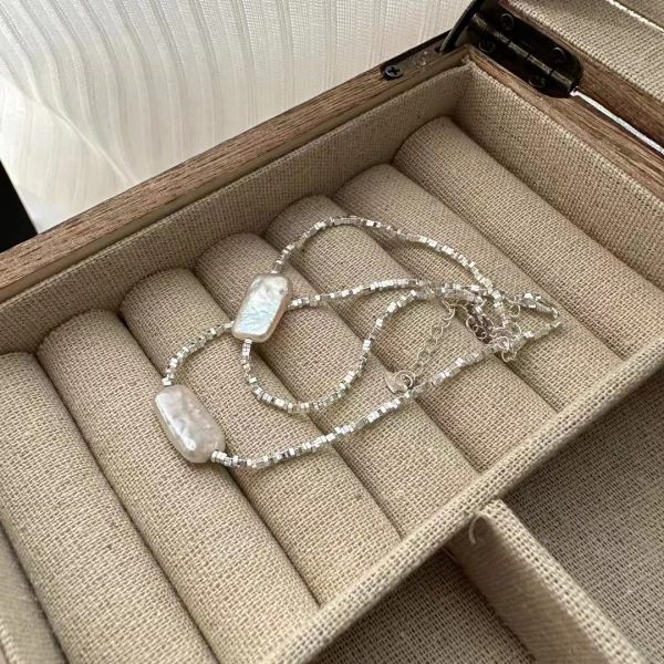 Wholesale 925 Sterling Silver Baroque Pearl Necklace & Bracelet - Image 2