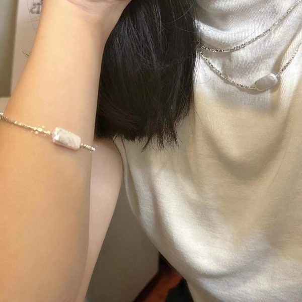 Wholesale 925 Sterling Silver Baroque Pearl Necklace & Bracelet - Image 9