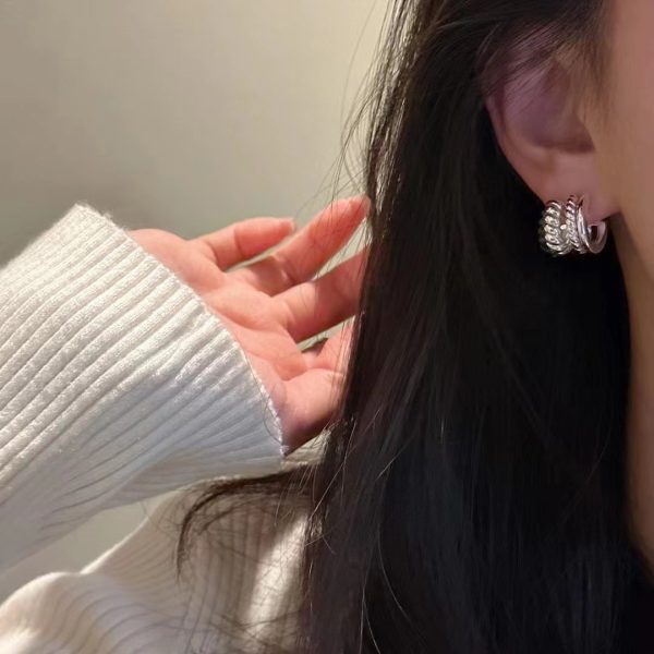Wholesale 925 Sterling Silver Triple Twist Earrings - Image 4