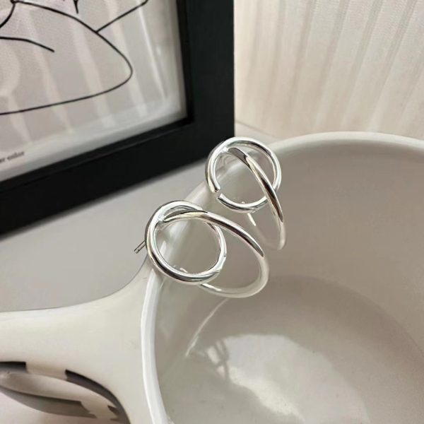 Wholesale 925 Sterling Silver Niche Temperament Double Earrings