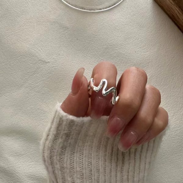 Wholesale 925 Sterling Silver Wave bracelet & ring - Image 2