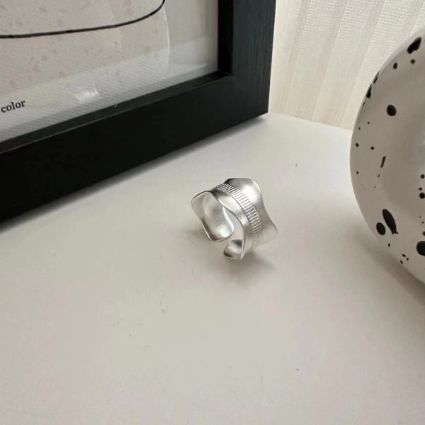 Wholesale 925 Sterling Silver Frosted Wave Bracelet & Ring - Image 2